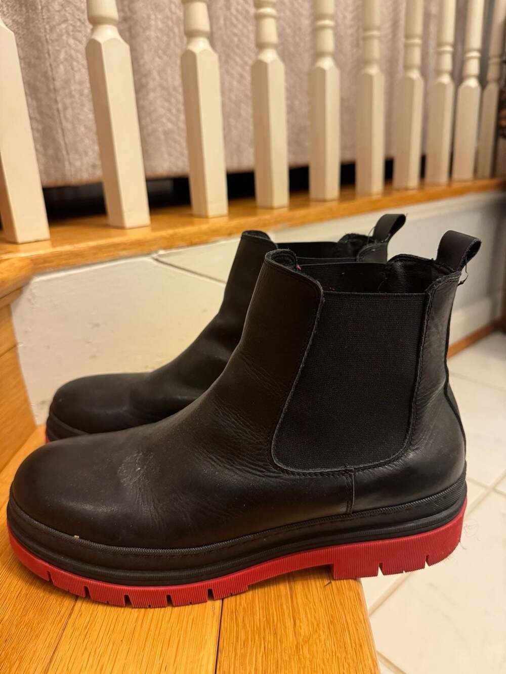 Chelsea Boots Black Red